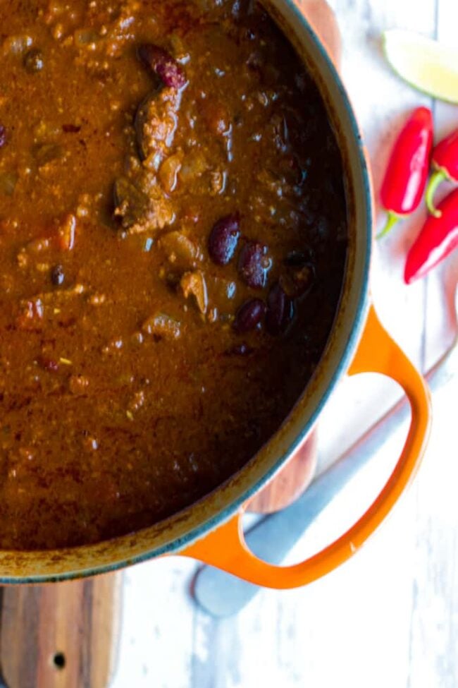 Meaty 4 Bean Chili recipe | farmgirlgourmet.com