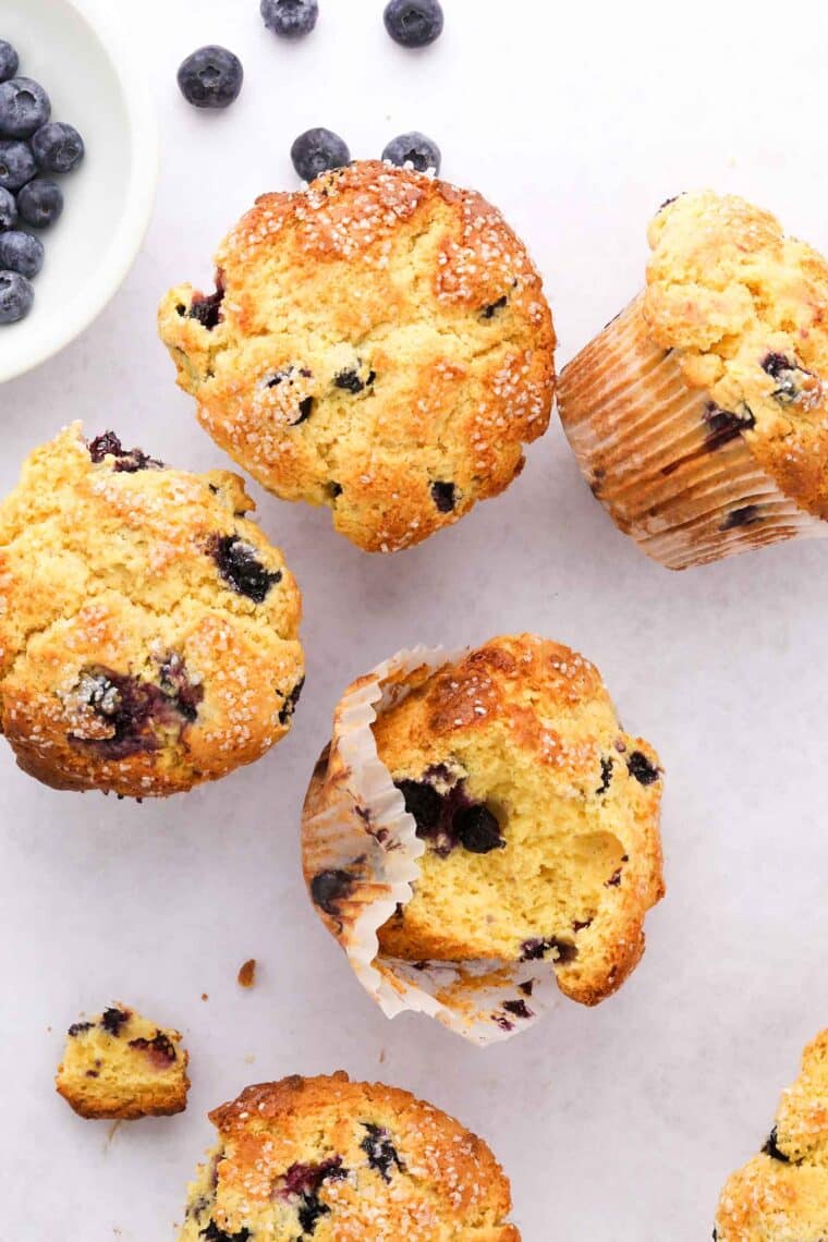 blueberry cornmeal muffins with lemon