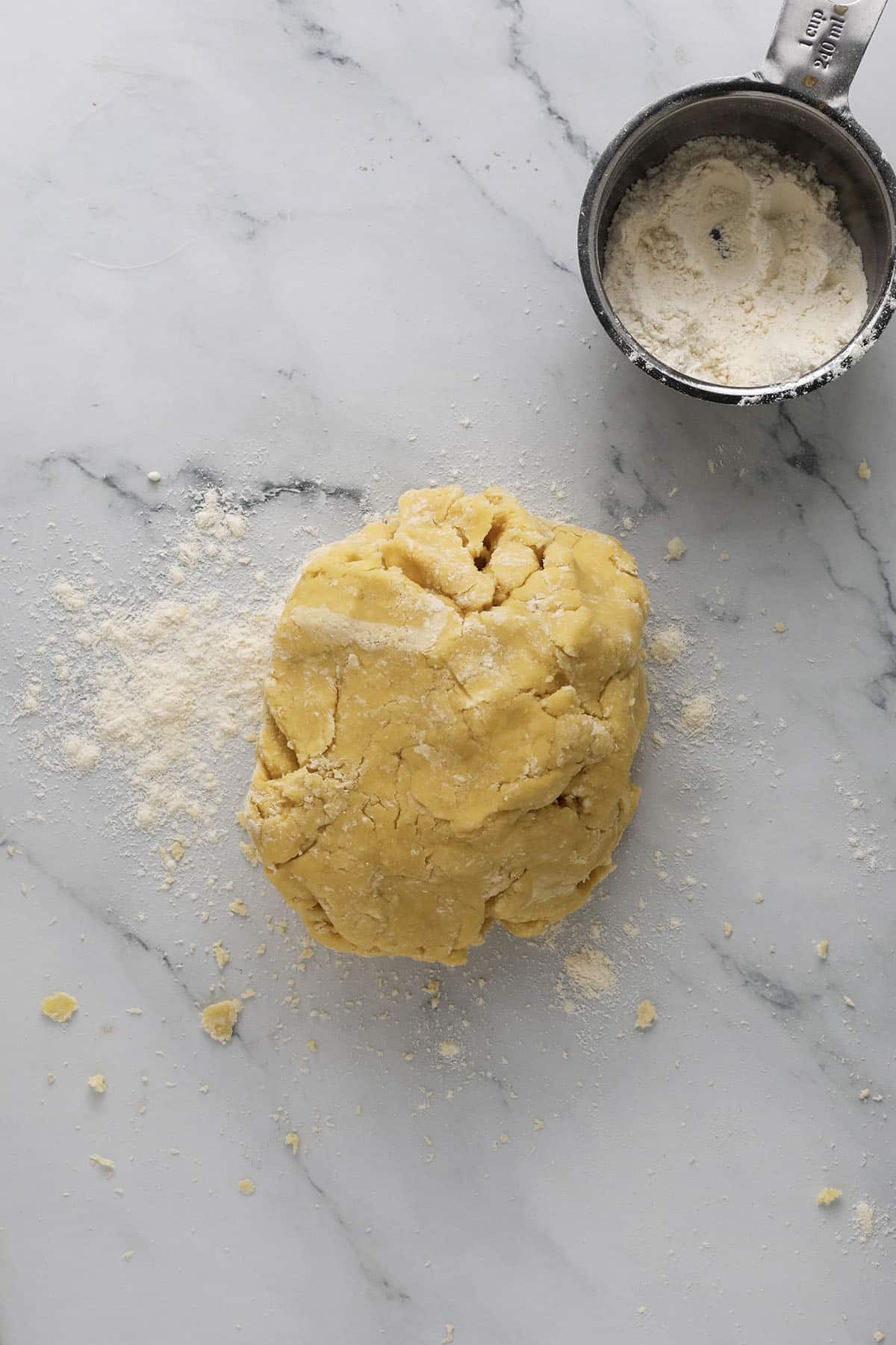 close-up of basic pie dough